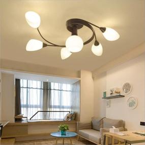 img 1 attached to 🌟 Joypeach Rustic LED Ceiling Lights: Enhance Your Living, Bedroom, and Dining Spaces with Creative Semi-Flush Mount Lamp