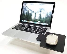 img 4 attached to Сделано в США создателем столик для мыши - черный - платформа для ноутбука, компьютера Chromebook - гладкая поверхность с краевой защитой - портативная рабочая станция