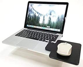 img 1 attached to Сделано в США создателем столик для мыши - черный - платформа для ноутбука, компьютера Chromebook - гладкая поверхность с краевой защитой - портативная рабочая станция