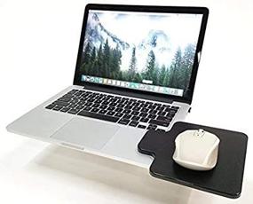 img 3 attached to Сделано в США создателем столик для мыши - черный - платформа для ноутбука, компьютера Chromebook - гладкая поверхность с краевой защитой - портативная рабочая станция