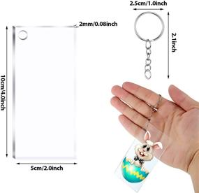 img 3 attached to 🔑 12-Pack Clear Sublimation Acrylic Keychain Blanks for DIY Crafts with Key Rings – Rectangle Shape Vinyl Kit – Precut Charms, Transparent Discs for Personalized Song Keychains