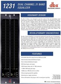 img 2 attached to dbx 1231 Dual-Channel, 31-Band Graphic Equalizer in Sleek Black Finish - Enhance your Audio with Precision Control