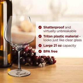 img 3 attached to Shatterproof Floating Wine Glasses - Set of 2, 21 Oz Plastic Cups for Poolside and Beach - Unbreakable Tritan Stemware for Indoor and Outdoor Use