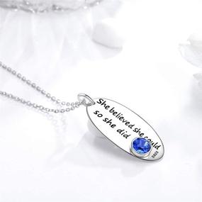 img 3 attached to Sapphire Necklace Birthday Believe Sterling