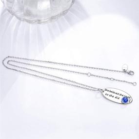 img 2 attached to Sapphire Necklace Birthday Believe Sterling