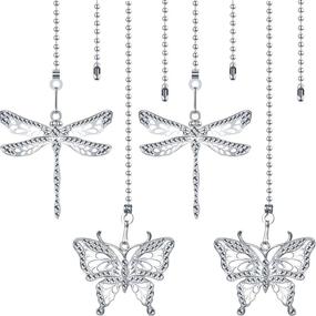 img 4 attached to Enhance Your Ceiling Fan with 4-Piece 🦋 Chain Extender Set - Butterfly and Dragonfly Design