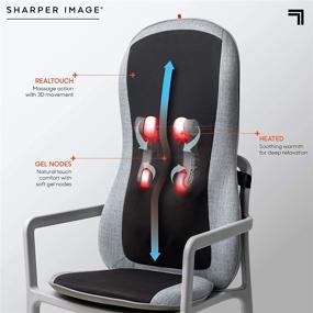 img 1 attached to 🪑 Relax and Rejuvenate with SHARPER IMAGE Smartsense Shiatsu Realtouch Chair Pad: Soothing Heat, 4 Deep Kneading Gel Nodes, Pain Relief for Neck, Back, Shoulders, Lumbar, Pressure Points Body Scan