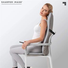 img 2 attached to 🪑 Relax and Rejuvenate with SHARPER IMAGE Smartsense Shiatsu Realtouch Chair Pad: Soothing Heat, 4 Deep Kneading Gel Nodes, Pain Relief for Neck, Back, Shoulders, Lumbar, Pressure Points Body Scan