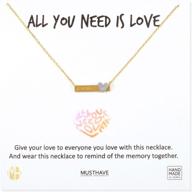 ❤️ musthave all you need is love 18k gold plated necklace: yellow & white, anchor chain, 16"-18" length, gift card logo