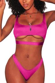 img 2 attached to 👙 FAFOFA Cutout Underboob Cropped Swimsuit for Women - Trendy Swimsuits & Cover Ups