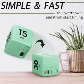 img 1 attached to 🕓 Sureio 1 Piece Cube Timer: An Effective All-in-One Gravity Sensor Flip Timer for Kids' Study, Workouts, Games, and More - 15 20 30 60 Minutes (Green)