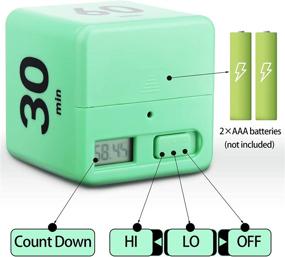 img 2 attached to 🕓 Sureio 1 Piece Cube Timer: An Effective All-in-One Gravity Sensor Flip Timer for Kids' Study, Workouts, Games, and More - 15 20 30 60 Minutes (Green)