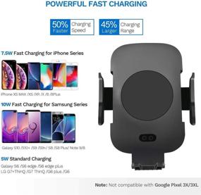 img 1 attached to 📱 Vikano Wireless Car Charger Mount - Automatic 10W Qi Fast Charging Car Phone Holder for iPhone Xs/Xs Max/XR/X/8/8 Plus, Samsung Galaxy Note 9/S9/S9+/S8/S8+ - Air Vent & Dashboard Compatible (Black)