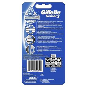 img 2 attached to Men's Gillette Sensor3 Comfort Disposable Razors, 8 Count - Lubrastrip Enhances Smooth Gliding on Skin