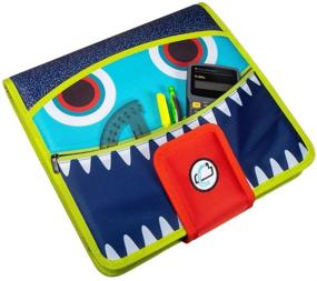 img 3 attached to 💼 Open Tab Monster Eye Strap Binder, Navy Blue, 5-Tab Expanding File, 2-Inch O Rings