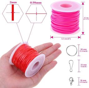 img 2 attached to 🧶 Cridoz Lanyard String Kit: 12 Rolls of Plastic Lacing Cord, 20 Snap Clip Hooks, 20 Key Chain Ring Clips, 10 Lobster Clasps - Ideal for Crafts, Bracelets, and Lanyards