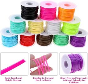 img 1 attached to 🧶 Cridoz Lanyard String Kit: 12 Rolls of Plastic Lacing Cord, 20 Snap Clip Hooks, 20 Key Chain Ring Clips, 10 Lobster Clasps - Ideal for Crafts, Bracelets, and Lanyards