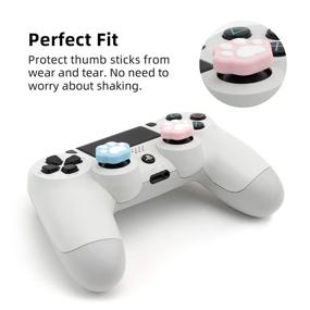 img 2 attached to GeekShare Cat Paw Thumb Grips for Playstation 4 Controller, Thumbsticks Cover Set Compatible with Switch Pro and PS4 PS5 Controllers, 2 Pair / 4 Pcs - Cat Paw Shape