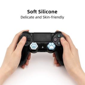 img 3 attached to GeekShare Cat Paw Thumb Grips for Playstation 4 Controller, Thumbsticks Cover Set Compatible with Switch Pro and PS4 PS5 Controllers, 2 Pair / 4 Pcs - Cat Paw Shape