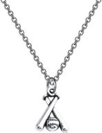 ⚾ fustmw baseball and baseball bat cross necklace - jewelry for baseball lovers – gifts for baseball moms and players logo