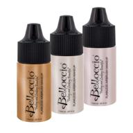 набор теней для макияжа belloccio flawless airbrush makeup shimmer shade trio - профессиональная формула в бутылках по 1/4 унции (совершенно новый) логотип