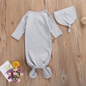 img 2 attached to 👶 Organic Cotton Newborn Baby Girl Boy Sleep Gown Set: Sleeping Bag Pajamas, Coming Home Outfits, Swaddle Blanket, and Nightgown Sleepwear