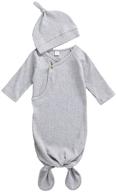 👶 organic cotton newborn baby girl boy sleep gown set: sleeping bag pajamas, coming home outfits, swaddle blanket, and nightgown sleepwear logo