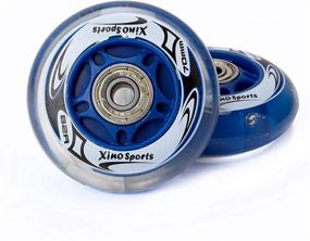 img 4 attached to 🛼 Xino Sports LED Inline Skate Wheels - 70mm Replacement with Bearings (2-Pack)