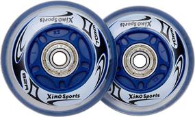 img 2 attached to 🛼 Xino Sports LED Inline Skate Wheels - 70mm Replacement with Bearings (2-Pack)