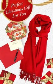 img 3 attached to Stylish Calvia Cashmere Feel Scarf: A Perfect Accessory for Elegant Women