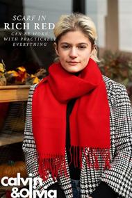 img 1 attached to Stylish Calvia Cashmere Feel Scarf: A Perfect Accessory for Elegant Women