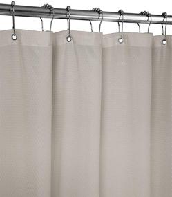 img 4 attached to 🛁 Taupe Waffle Weave Shower Curtain - Water Repellent, Heavy Duty Liner with Bottom Magnets and Reinforced Grommets - 72x72 Inches, Ideal for Home Bathrooms