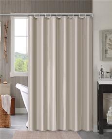 img 3 attached to 🛁 Taupe Waffle Weave Shower Curtain - Water Repellent, Heavy Duty Liner with Bottom Magnets and Reinforced Grommets - 72x72 Inches, Ideal for Home Bathrooms