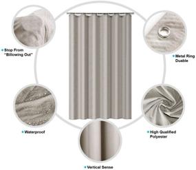 img 1 attached to 🛁 Taupe Waffle Weave Shower Curtain - Water Repellent, Heavy Duty Liner with Bottom Magnets and Reinforced Grommets - 72x72 Inches, Ideal for Home Bathrooms