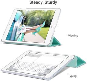 img 3 attached to 💚 ULAK iPad Mini 3/2/1 Case - Slim Bumper Smart Stand Cover with Clear Back, Auto Sleep/Wake, Lightweight - Mint Green