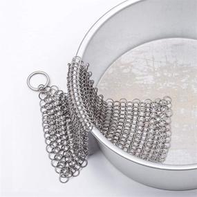 img 1 attached to 🔧 Introducing the McoMce Cast Iron Cleaner: The Ultimate Kitchen Chainmail Scrubber for Cast Iron Pans, Dutch Ovens, Waffle Irons, Skillets, and Grills