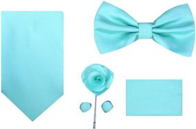 img 1 attached to Aqua Men's Accessories and Ties: 5Pc Necktie Gift Box Set 1010 P - Cummerbunds & Pocket Squares