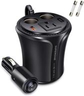 🚗 150w car power inverter cup holder charger with usb c, qc3.0, and 2 car power adapter - superone logo