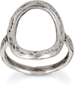 img 4 attached to 🌟 Joolala 925 Sterling Silver Karma Open Circle Round Ring – Elegant & Stylish Women's Ring with Oxidized Finish