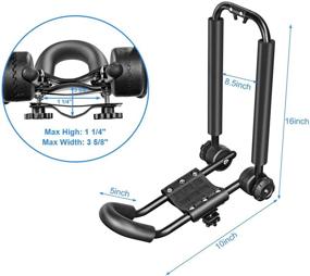 img 3 attached to Универсальная складная J-образная стойка для каяка DrSportsUSA для крыши автомобиля: каноэ, SUP, каяки, серфборд и лыжные доски - крепление на крыше автомобиля SUV, легковой или грузовой автомобиль