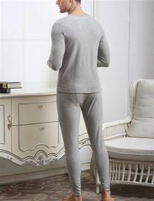 img 1 attached to 👨 Men's Heavyweight Thermal Underwear Set - COLORFULLEAF Cotton Long Johns with Fleece Lining