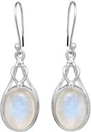 💎 exquisite yotreasure moonstone knot earrings: 925 sterling silver gemstone jewelry for elegance logo