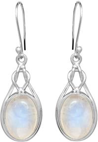 img 4 attached to 💎 Exquisite YoTreasure Moonstone Knot Earrings: 925 Sterling Silver Gemstone Jewelry for Elegance