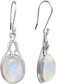 img 1 attached to 💎 Exquisite YoTreasure Moonstone Knot Earrings: 925 Sterling Silver Gemstone Jewelry for Elegance