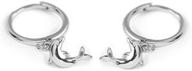 🐬 chic dolphin hoop earrings: stylish sterling silver s925 drops for women and girls - perfect for sensitive ears, cartilage, and bff jewelry logo