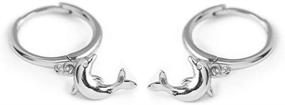 img 4 attached to 🐬 Chic Dolphin Hoop Earrings: Stylish Sterling Silver S925 Drops for Women and Girls - Perfect for Sensitive Ears, Cartilage, and BFF Jewelry