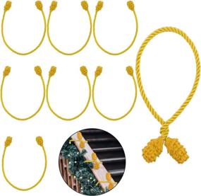 img 4 attached to 🎁 Cooraby 8 Pieces Yellow Decorative Garland Ties: Flexible Holiday Decorations for Christmas Craft & Gift Wrapping