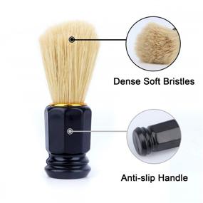 img 2 attached to 🪒 Men's Shaving Brush Set - Beomeen, 2-Pack Hair Shave Brushes with Ergonomic Handle