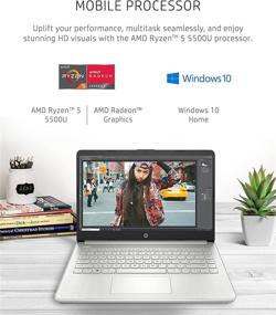 img 3 attached to HP 14 Laptop, AMD Ryzen 5 5500U, 8 GB RAM, 256 GB SSD Storage, 14-inch Full HD Display, Windows 10 Home, Thin & Portable, Micro-Edge & Anti-Glare Screen, Long Battery Life (2021 Model)