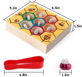 img 1 attached to 🐝 Монтессори игрушка для развития моторики малыша - игра "Пчела к улью" - деревянная игрушка для сортировки цветов для дошкольного обучения - подарок для детей